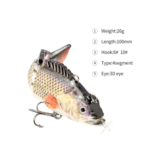 95mm LED Light Automatic Swimming Bait Propeller Multi-section