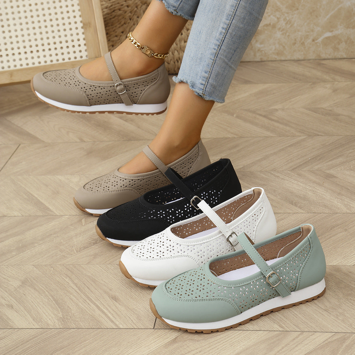 Hollow Out Breathable One Pedal Casual Sports Single-layer Shoes