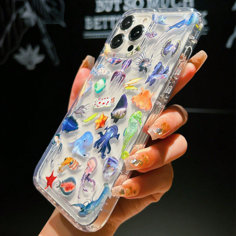 Marine Animal Airbag Drop-resistant Transparent Phone Case
