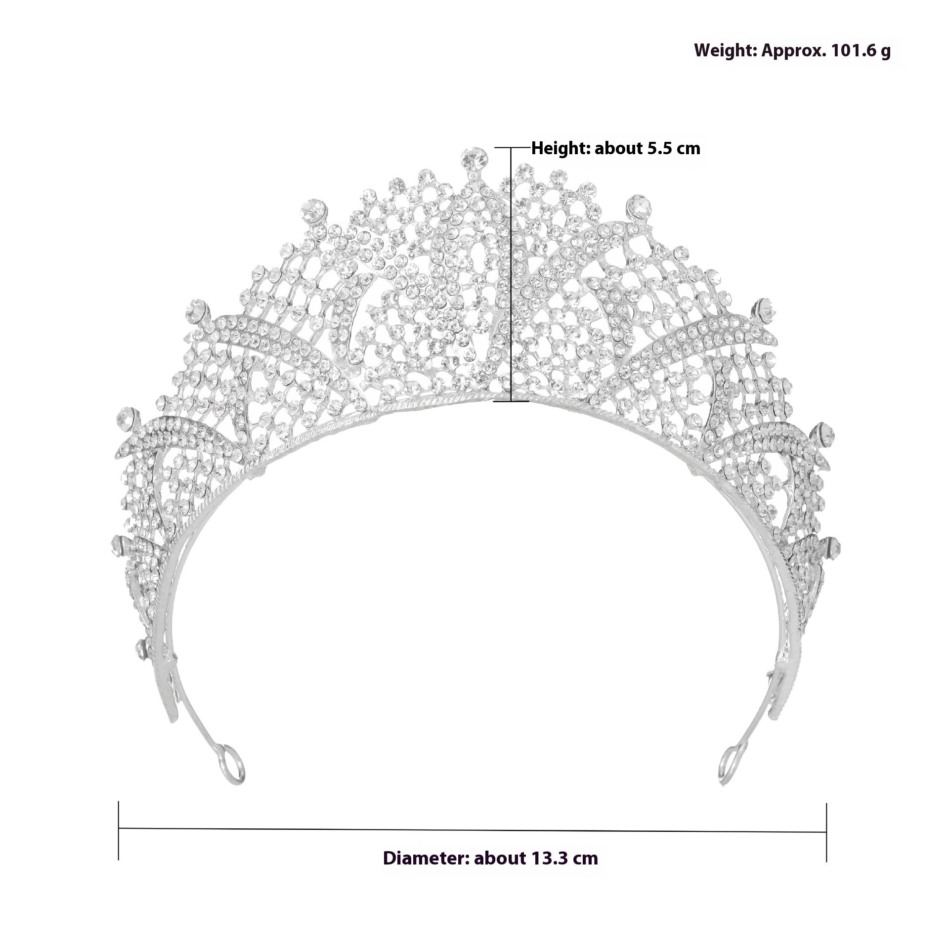 European And American Zircon Full Diamond Alloy Crown Headband