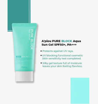 A'pieu Pure Block Aqua Sun Gel SPF50+/PA+++ 50ml