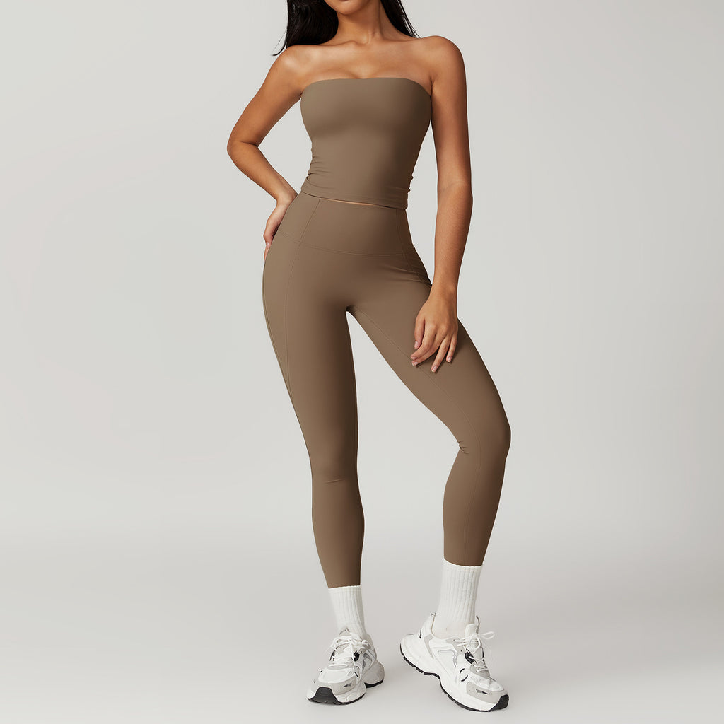 Brushed Back Tight Yoga High Waist Hip Lifting Sports Suit