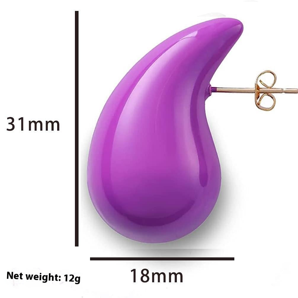 European And American Stainless Steel Hollow Affordable Luxury Style Water Drop Earrings Women