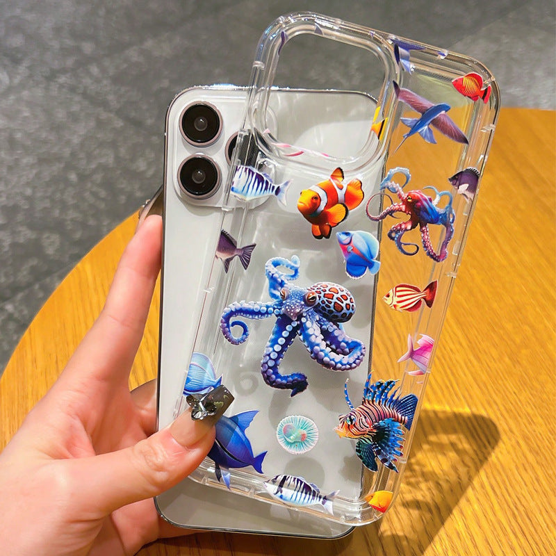 Marine Animal Airbag Drop-resistant Transparent Phone Case